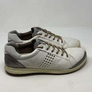 ECCO Biom Hybrid 2 Hydromax Golf Shoes Mens 13 EU 47 White Yak Leather Spikeless